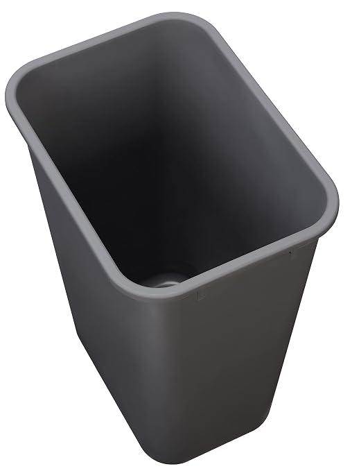 Amazon Basics Lightweight Rectangular Commercial Office Wastebasket, 10 Gallons, Grey - Image 3