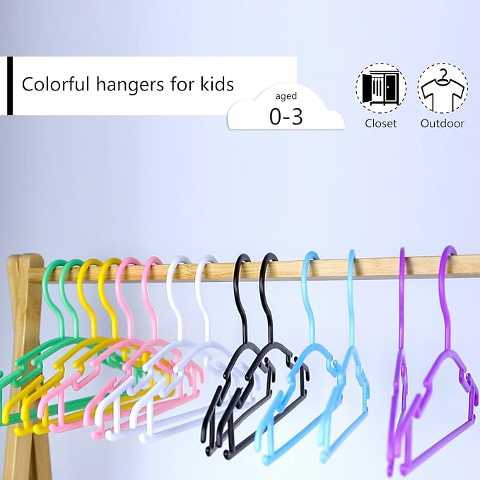 GoodtoU Baby Hangers Plastic - Kids Hanger Bulk Toddler Hangers 60 Pack Hanger for Toddler Children Pink - Image 7