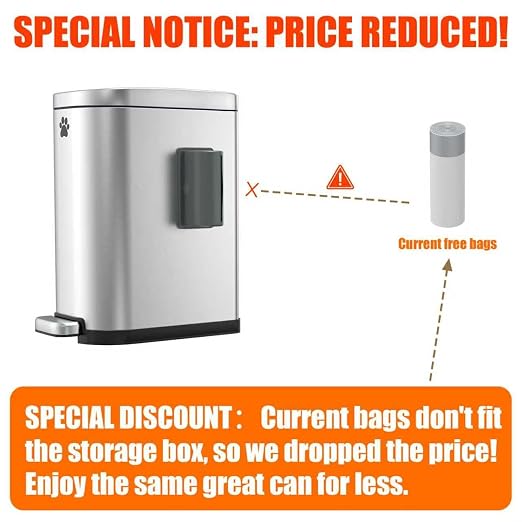 Dog Poop Trash Can Outside with Odor Control Lid & Step Pedal, 3.2Gal Stainless Steel Outdoor Trash Can, Waterproof Dog Waste Container Station - Includes Carbon Filters & Paw Stickers - Image 2
