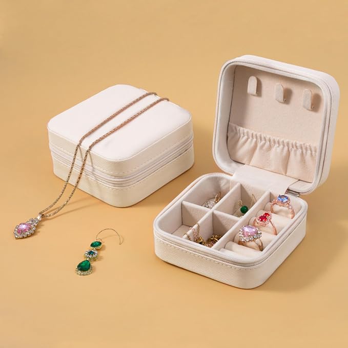 Travel Jewelry Case 2 Pack Mini Travel jewelry Box Portable Organizer Women Girls Gift Box for Rings Earrings Necklaces Bracelets - Image 4