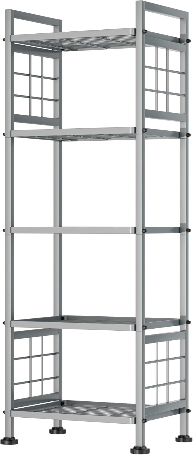 GIOTORENT 5-Wire Standing Storage Shelf, Metal Shelving Unit Pantry Rack for Laundry Kitchen Bathroom Organizer(Silver) by GIOTORENT