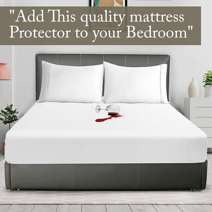 Split Head Waterproof Mattress Protector California King 39 Inch Top Split - 18 Inches Deep Pocket Upper Flex Soft Padded Topper Noiseless Fitted Matress