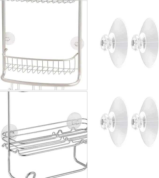 Shower Caddy Connectors Suction Cups for Bathroom, 2 Inch PVC Plastic Heavy Strength Large Clear Sucker Without Hooks, Replacement Suction Cups Compatible with iDesign (4 PCS) - Image 6