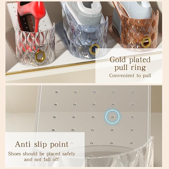 Shoe Slots Organizer, 15 Pack - Adjustable Shoe Stacker for Closet Storage, Clear Double Layer Space Saver, Durable and Stackable Shoe Holder for Sneakers Heels and Flat - Image 4