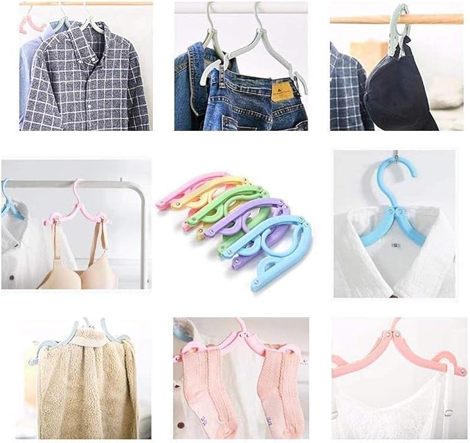 20 PCS Travel Hangers with 12 Pcs Clips - Cruise Ship Essentials Portable Folding Clothes Hangers Travel Essentials Foldable Clothes Drying Rack for Travel - Image 3