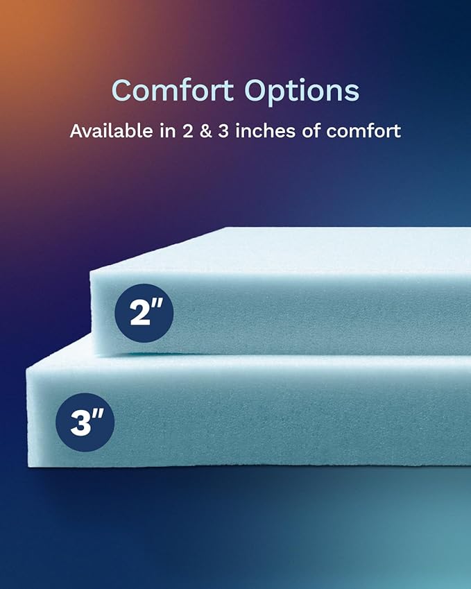 ViscoSoft 2-Inch Memory Foam Mattress Topper Cal King – Reflex Cooling Gel Pad with Removable Washable Cover – CertiPUR-US & Oeko-TEX Certified