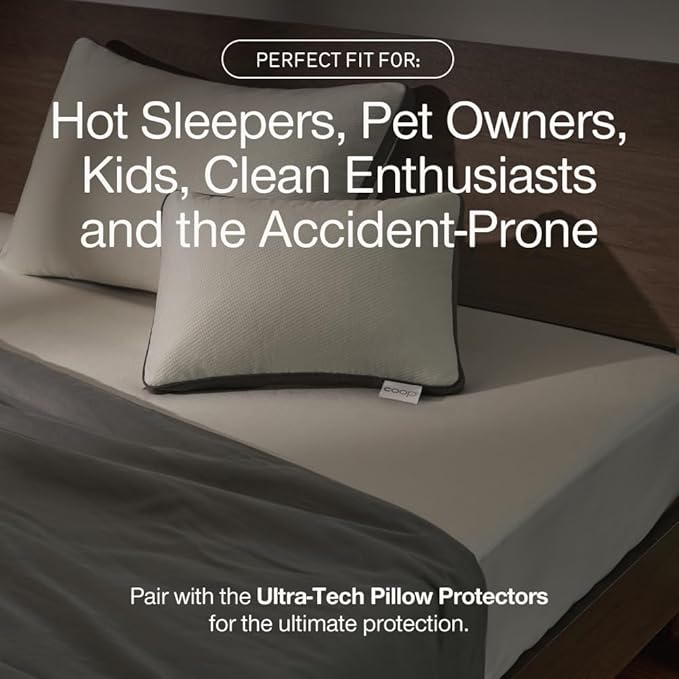 Coop Home Goods Ultra-Tech Waterproof Mattress Protector Twin, Smooth Top Mattress Pad, Waterproof Cover, Up to 18 Inches Deep, Machine Washable, Noiseless Comfort, Twin (39x75)