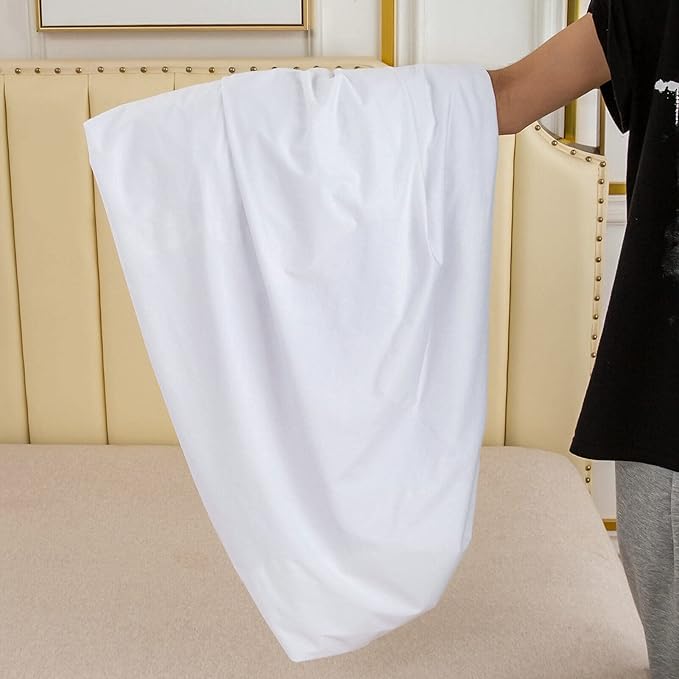 Kingnex Full Size Mattress Protector Waterproof Jersey Ultra Soft Noiseless Smooth Top Fitted Matressprotector Cover with Stretchy Pocket