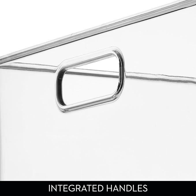 iDesign Recycled Plastic Stackable Storage Bin with Handles - Clear - Image 8