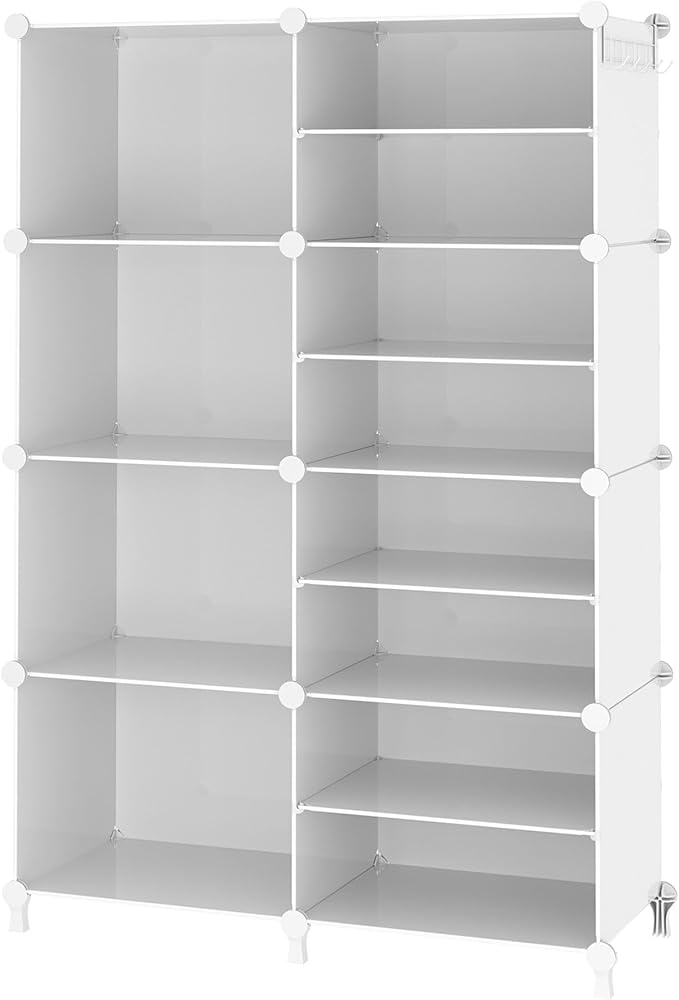 AWTATOS Closet Organizer 8 Cube Storage Shelves Closet Clothes Organizers and Storage Stackable Cubby Shelving for Closet Bedroom Living Room Office White by AWTATOS