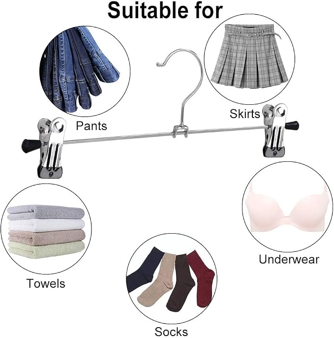 NORTHERN BROTHERS Pants Hangers 50 Pack, Skirt Hangers with Clips Shorts Hanger Closet Heavy Duty Clothes Hangers for Trousers Shirt Jeans Slim Hangers for Women Men - Image 5