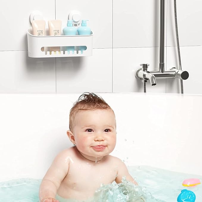 LUXEAR Suction Cup Shower Caddy - No Drilling Removable Shower Caddy - Powerful Suction Shower Organizer Max Hold 22lbs, Waterproof Suction Storage Basket for Bathroom & Kitchen - Image 7
