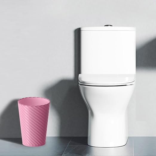 Lysam Bathroom Trash Can, 3 Pack 1.8 Gallons Small Trash Can with Trash Bags, Bathroom Garbage Can, Plastic Trash Bin, Round Waste Basket for Bedroom, Office, Compact Space (Pink Purple Green) - Image 2