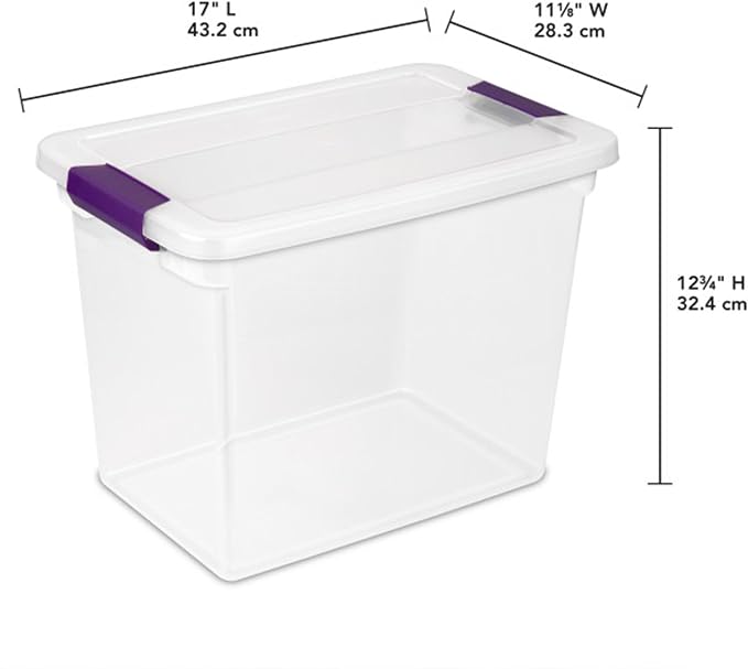 Sterilite 24-Pack 27 Quart ClearView Latch Box, Stackable Organizer Bins with Latching Lids - Clear Plastic Organization Containers for Closet, Bedroom, Shelving Units and Everyday Home Storage - Image 2