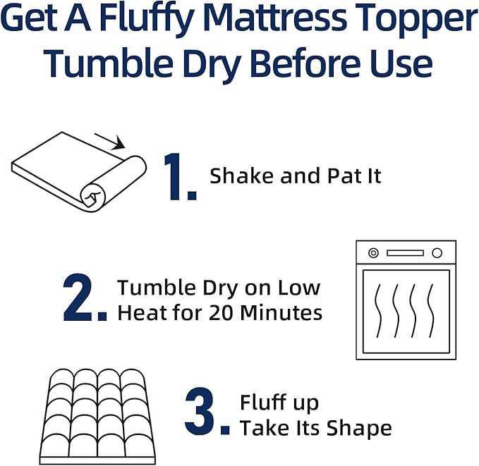 Mattress Topper Queen for Back Pain, Extra Thick Mattress Pad Cover, Plush Pillow Top, Deep Elastic Pocket, White
