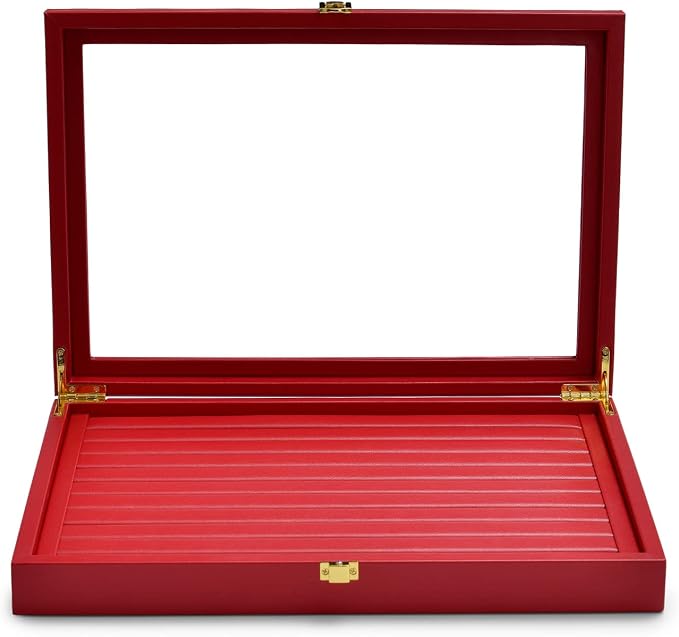 Oirlv Luxury Leather Rings Earrings Organizer Tray with Clear Lid Jewelry Display Box with Acrylic Lid Stackable Jewelry Box Drawer Inserts by Oirlv