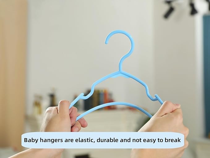 120 pcs Pink Baby Nursery Closet Hangers,Non-Slip Laundry Infant Pant Hanger for Newborn Clothes,Ultra-Thin Child Coat Hanger for Girl Boy Toddler Kids - Image 3