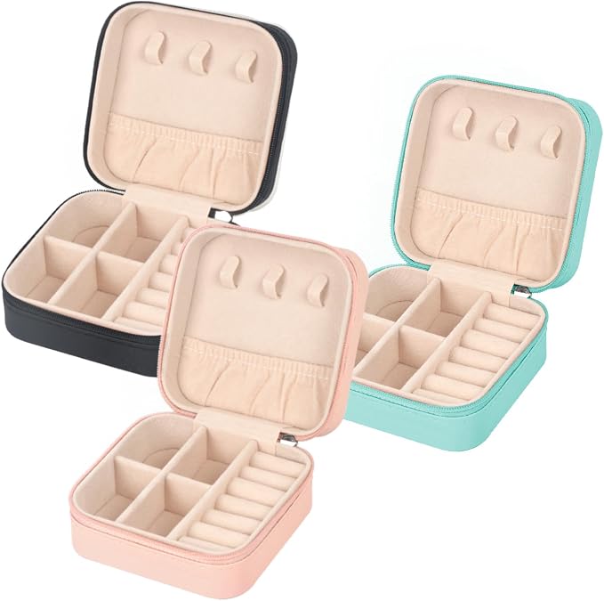 MFXIP Travel Jewelry Case Small Jewelry Box Jewelry Organizer Storage Case Portable PU Leather Mini Jewelry Travel Case for Girls Womens Earring, Necklace, Rings,Bracelets by MFXIP