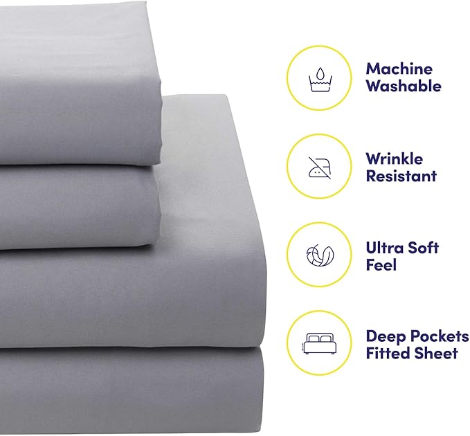 Sweet Home Collection 7 Piece Comforter Set Bag Solid Color All Season Soft Down Alternative Blanket & Luxurious Microfiber Bed Sheets, Tulsa, King