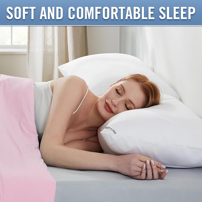 Piwaal Bed Pillows King Size 4-Pack - Down Alternative Plush Fill for Back, Stomach & Side Sleepers - Breathable & Supportive Hotel Style Pillows