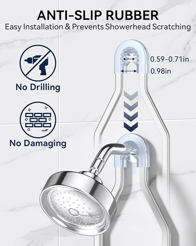 YASONIC Shower Caddy Hanging, Never Rust Shower Organizer Hanging, Aluminum Shower Racks for Inside Shower with Hooks for Razor, Bathroom Organizers and Storage with Soap Holder, Bright Silver - Image 6