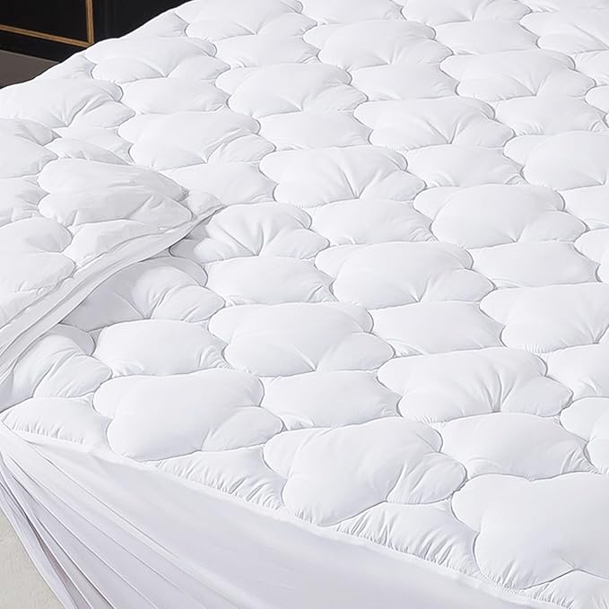 WhatsBedding Queen Mattress Pad,Fitted Queen Mattress Protector Soft with Deep Pocket 6"-18",Depth Breathable,Mattress Cover Queen
