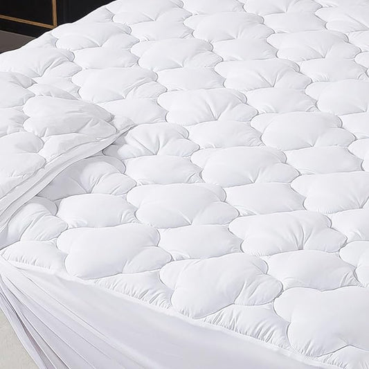 WhatsBedding Queen Mattress Pad,Fitted Queen Mattress Protector Soft with Deep Pocket 6"-18",Depth Breathable,Mattress Cover Queen