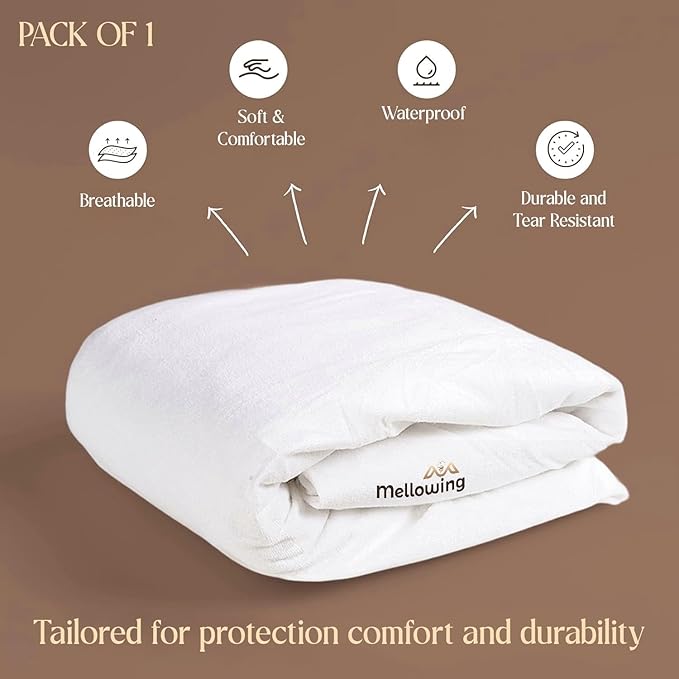 100% Terry Cotton Split Top King 32" Mattress Protector for Adjustable Bed- Flex Mattress Cover Ultra Soft Durable Waterproof Breathable Machine Washable Fitted Sheet Fits up to 12'' Deep Pocket