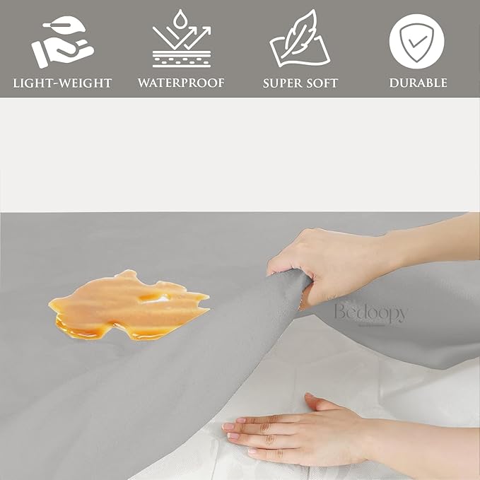 30X76 Cot Bed Waterproof Mattress Protector Pad Cover RV Bunk & Truck Sleeper Soft Terry Cotton Light Grey Luxury RV Mattress Protector 8" Inch Deep Pocket Easy Care