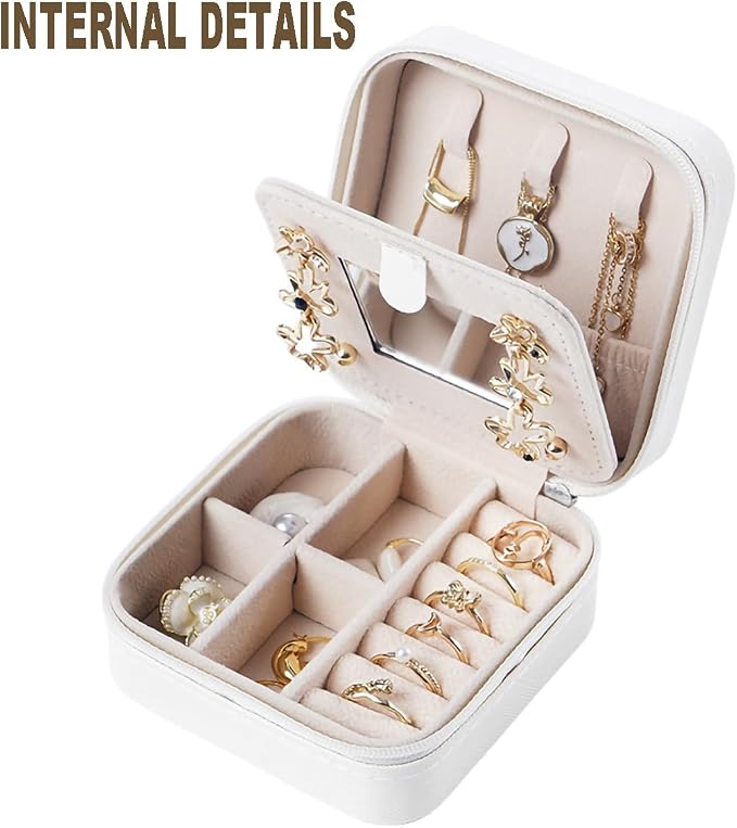 Compact And Secure Jewelry Boxes For Women Small Jewelris Box For Travel Portable Case With Lock Key Beautiful Jewelry Organizer And Storage Solution - Image 7
