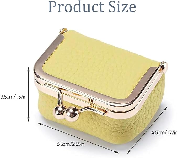 Genuine Leather Mini Jewelry Box, Portable Vintage-Inspired Genuine Leather Coin Purse Jewelry Case with Kiss Lock, Mini Travel Ring Box for Women for Earring/Ring/Necklace/Bracelet(Black) - Image 7