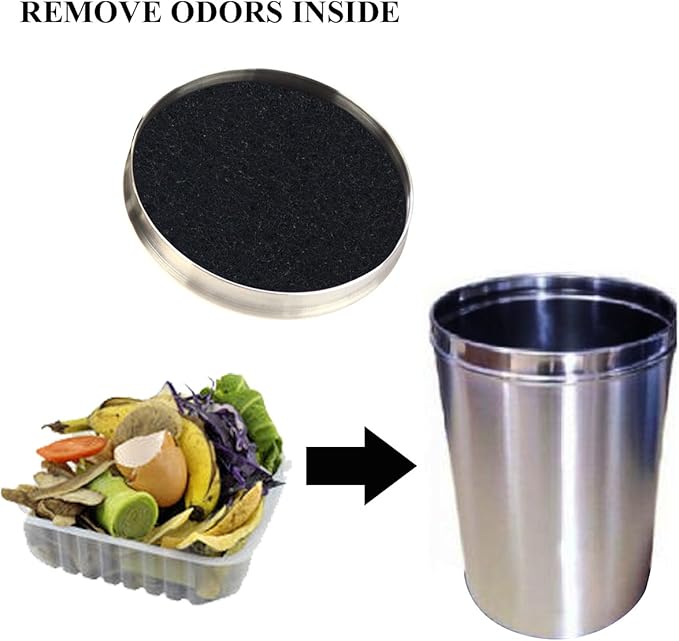Becozofu 7.25 inch Kitchen Compost Bin Charcoal Filter Replacements, Compost Pail Replacement Carbon Filters, Round, Activated Charcoal, Set of 8 - Image 7