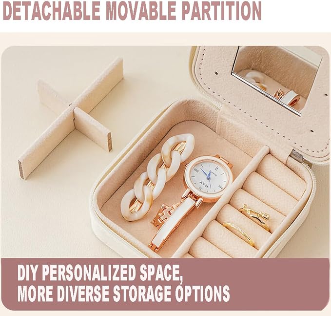 Compact And Secure Jewelry Boxes For Women Small Jewelris Box For Travel Portable Case With Lock Key Beautiful Jewelry Organizer And Storage Solution - Image 6