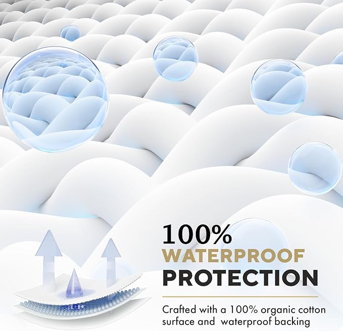 MATTSHIELD Ultimate Sensitive Skin 3-Piece Kit – King Size Bed Bug Mattress Protector + 2 Queen Zippered Pillow Covers – Organic Cotton Terry Top – Waterproof 6-Sided Encasement, Soft & Breathable