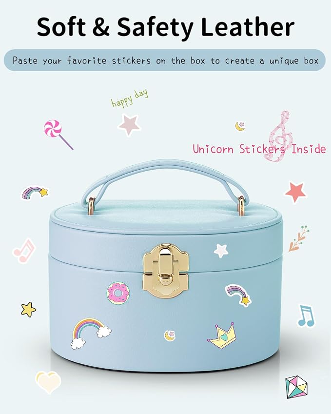 VLANDO Bithday Gift for Girl - Musical Jewelry Box for Girls, Small Kid Music Box with Ballerina for Party Bedroom Decor, Gifts for Girls Kids - Blue - Image 4