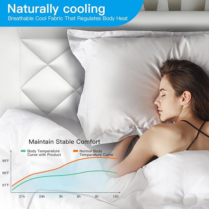 Cooling Mattress Topper King Size - Pillow Top Mattress Pad for Hot Sleepers - Breathable Ultra Soft Mattresses Protector with 8-21 Inch Deep Pocket (78x80 inch, Pearl White)