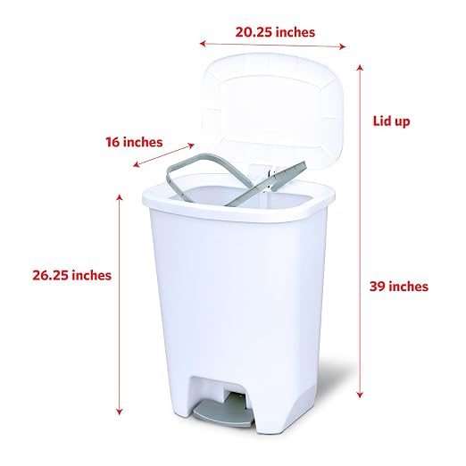 Glad Kitchen Trash Can 20 Gallon | Large Plastic Waste Bin with Odor Protection of Lid | Hands Free with Step On Foot Pedal and Garbage Bag Rings, 20 Gallon, White - Image 2