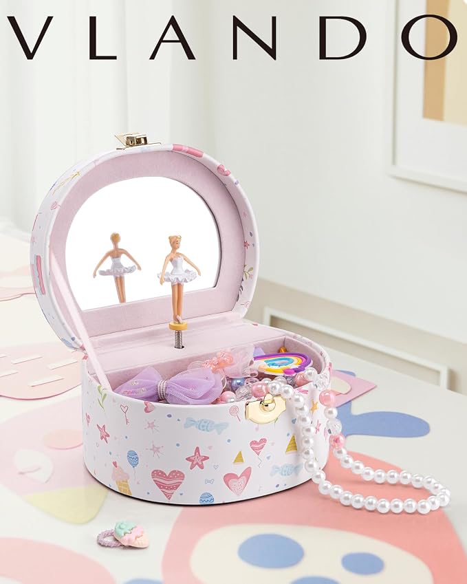 VLANDO Bithday Gift for Girl - Musical Jewelry Box for Girls, Small Kid Music Box with Ballerina for Party Bedroom Decor, Gifts for Girls Kids - Fantasy - Image 9