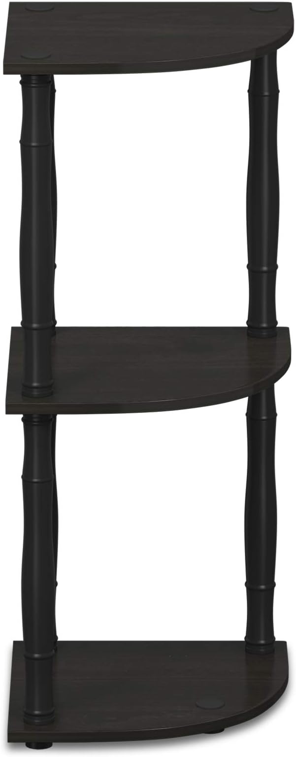 Furinno Turn-N-Tube 3-Tier Corner Display Rack Multipurpose Shelving Unit with Classic Tube, Espresso/Black - Image 5