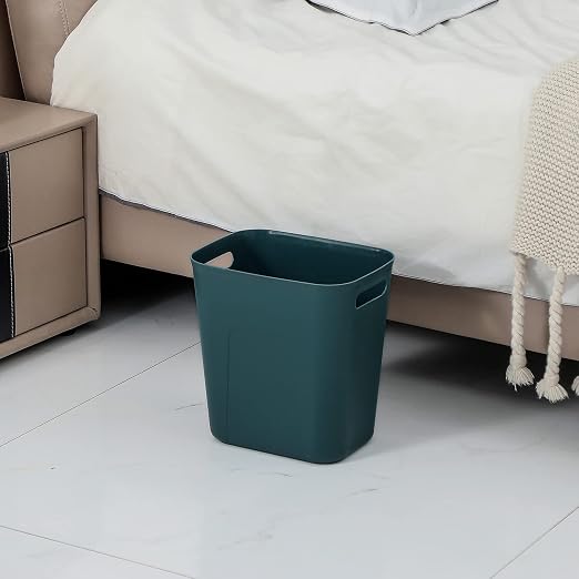 UUJOLY Plastic Small Trash Can Wastebasket, Garbage Container Basket for Bathrooms, Laundry Room, Kitchens, Offices, Kids Rooms, Dorms, 3.5 Gallon, Bluish Green, 3 Pack - Image 2