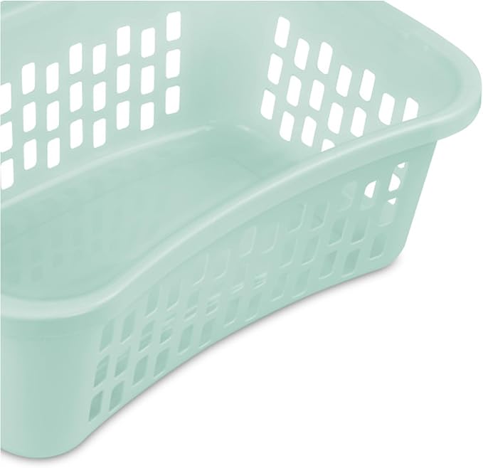 Sterilite 18 Pack HipHold Laundry Basket, Plastic Rectangle Clothes Hamper with Comfort Grip Handles & Reinforced Rim, 1.5 Bushel Capacity, Mint - Image 7