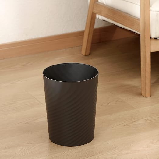 UUJOLY Plastic Small Trash Can Wastebasket, Garbage Container Basket for Bathrooms, Laundry Room, Kitchens, Offices, Kids Rooms, Dorms, Dark Grey, 1.8 Gallon - Image 3