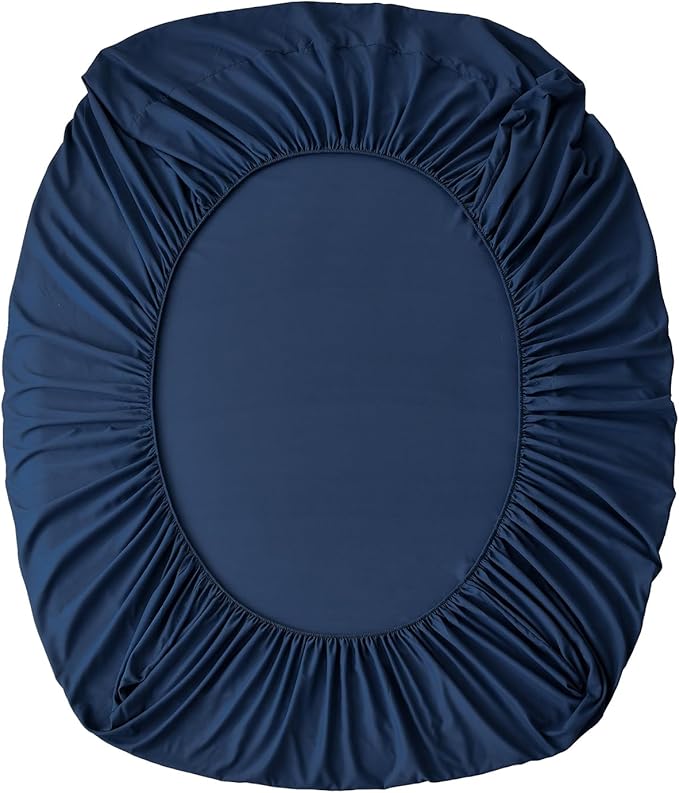 Yiran Navy Blue Bed in a Bag Comforter Set Queen 7 Pieces Floral Bedding Set for Bed,Soft Microfiber Flowers Comforter with 1 Flat Sheet 1 Fitted Sheet 2 Pillowshams