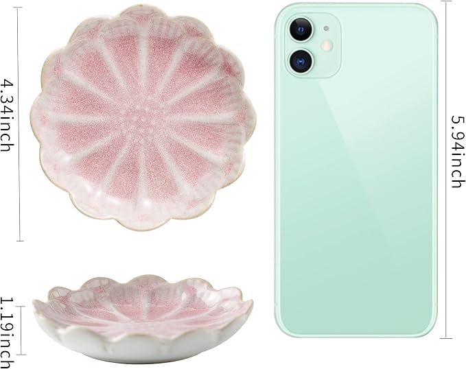 BEUNAIZER Jewelry Dish Tray, Ring Dish, Ceramic Trinket Tray, Key Bowl, Decorative Plate, for Friends Sisters Daughter Mother (pink) - Image 7