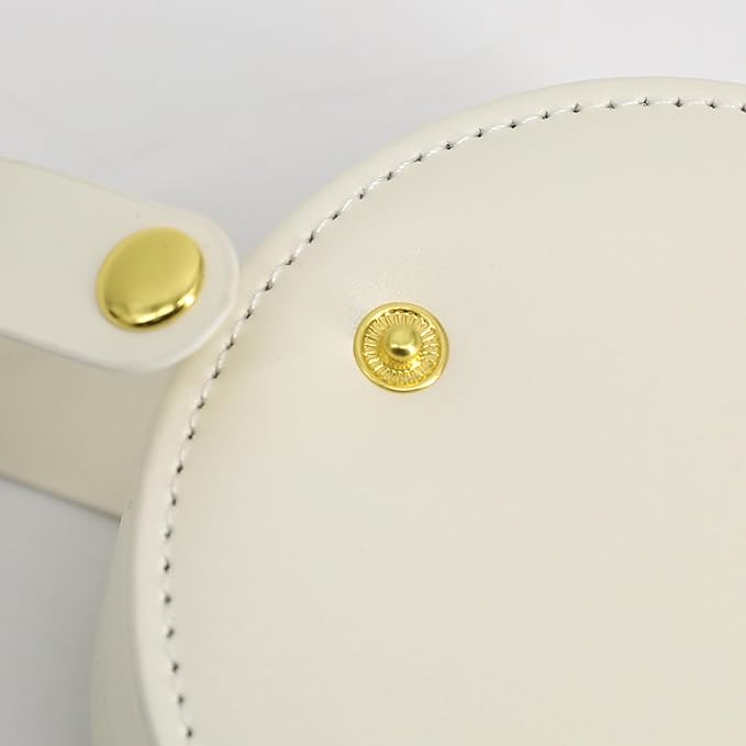 COLLECTIVE HOME - Travel Jewelry Case, Elegant Half-Moon Design with Gold Monogram, Detachable Handle, Personalized Accessory Organizer, Gift for Fashion-Forward Women and Teens (v) - Image 7