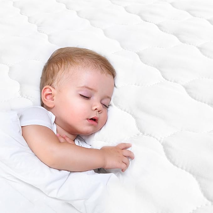 Bassinet Mattress Pad Cover Waterproof, Fits 20” x 33” BCOL 3 in 1, wayfong, venowu, Cowiewie, Semphis, Earth&ME, Uuoeebb and INFANS Baby Bassinet, 2 Pack, Ultra Soft Breathable, White and Grey