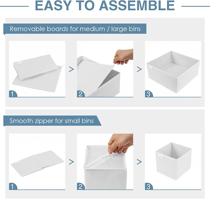Criusia Drawer Organizer Clothes, 8 Pack Underwear Drawer Organizer, Foldable Closet Organizers and Storage Dresser Drawer Dividers for Clothes, Socks, Scarves, Ties (White) - Image 6