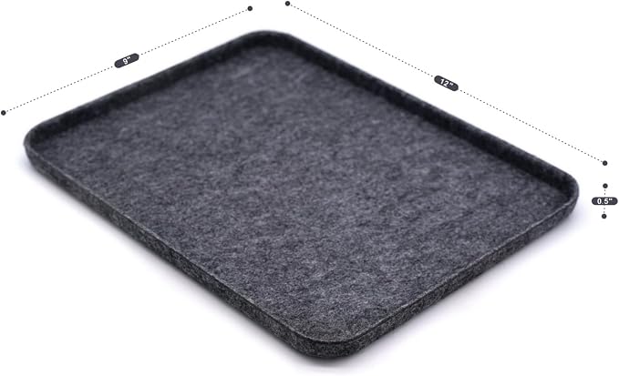 Welaxy felt tray Lid for Storage Bins Drawer Organizer bin cap of box for junk stuff stationery makeup jewelry closet bathroom minimalist lifestyle (Charcoal Lid, M) - Image 7