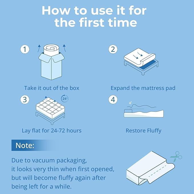 YUGYVOB Queen Mattress Topper -600GSM Extra Thick Cooling & Breathable Mattress Pad with Deep Pocket 8"-21" & Soft Down Alternative Filling, White