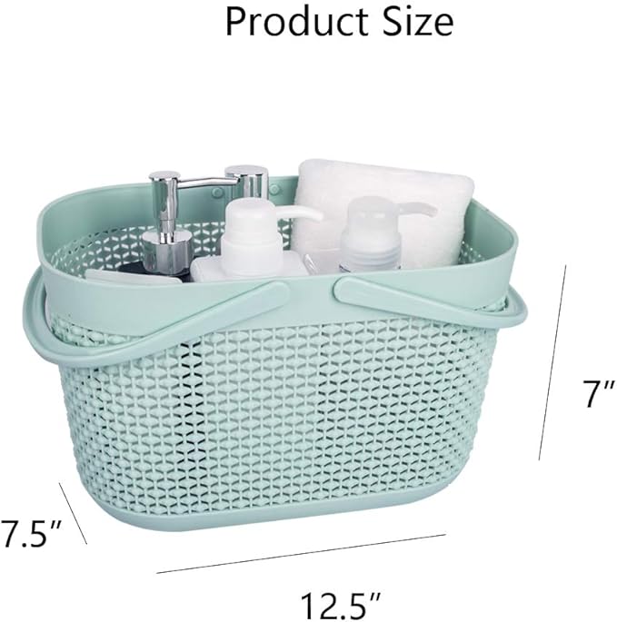 UUJOLY Plastic Organizer Storage Baskets with Handles, Shower Caddy Bins Organizer for Bathroom and kitchen (Blue) - Image 5